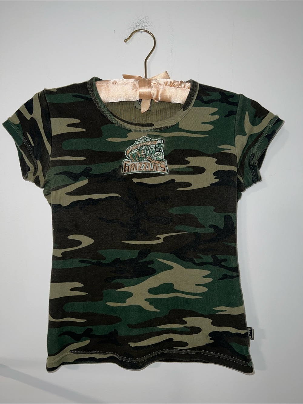 Camo baby tee Short Sleeve Tee - Green Camouflage revelstoke grizzlies